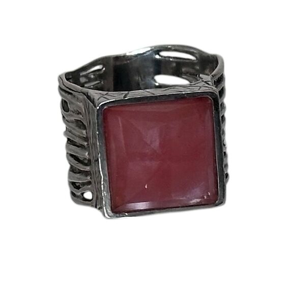Silpada R1191 Retired 925 Sterling Silver Cherry Pink Quartz Ring Size 6 - Picture 3 of 7